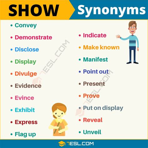 show synonyms in english|another way to say shows.